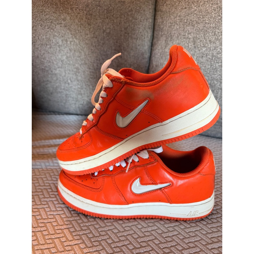 Nike Air Force 1 Low Jewel Orange White Mens Basketball Sneakers Shoes
